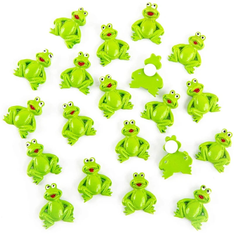 20 kleine Mini Frösche mit Klebepunkt Streudeko Tischdeko Geschenkaufkleber Froschkönig