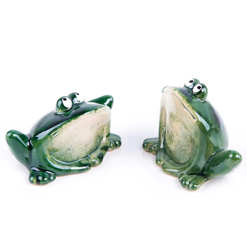 2 Frösche dunkelgrün - Frosch Paar als Deko Geschenk Froschdeko Krafttier Kraftsymbol