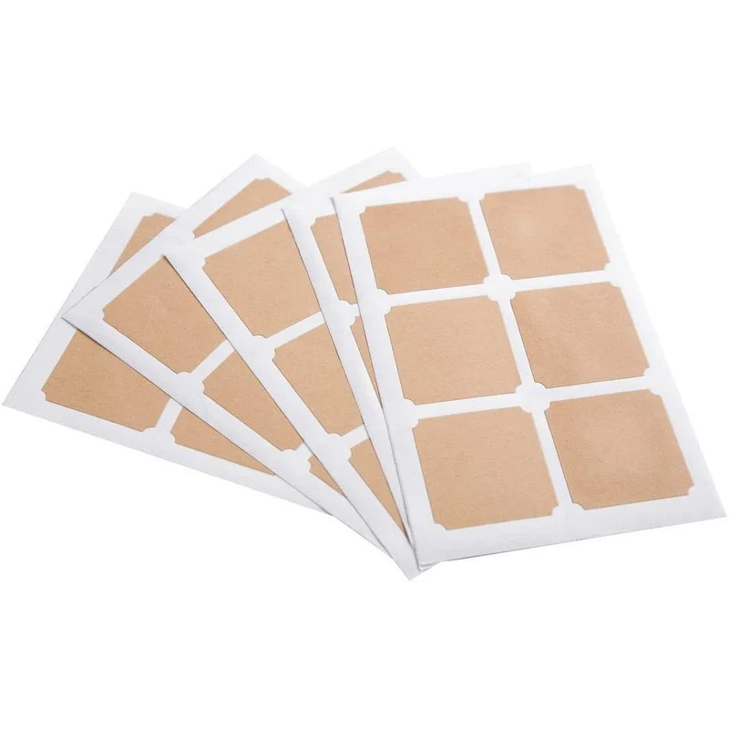 Logbuch-Verlag 30 Kraftpapier Aufkleber natur braun Blanko Etiketten universal Haushaltsetiketten Küchenaufkleber zum Beschriften 4 x 4 cm quadratisch