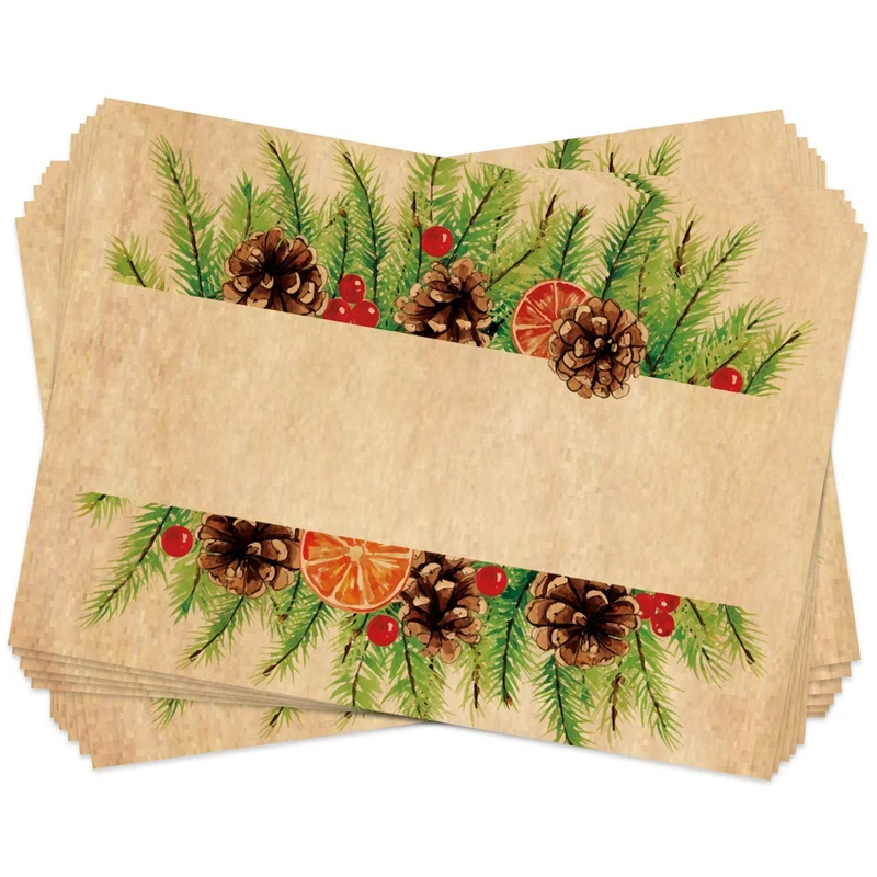 Weihnachtliche Etiketten zum Beschriften in Kraftpapier-Optik 25 Stück