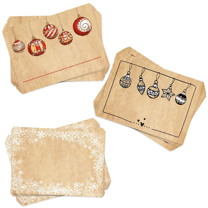 Geschenkaufkleber Set 3 x 25 Aufkleber zum Beschriften für Weihnachtsgeschenke