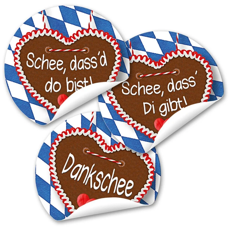 Runde bayerische Aufkleber mit Spruch