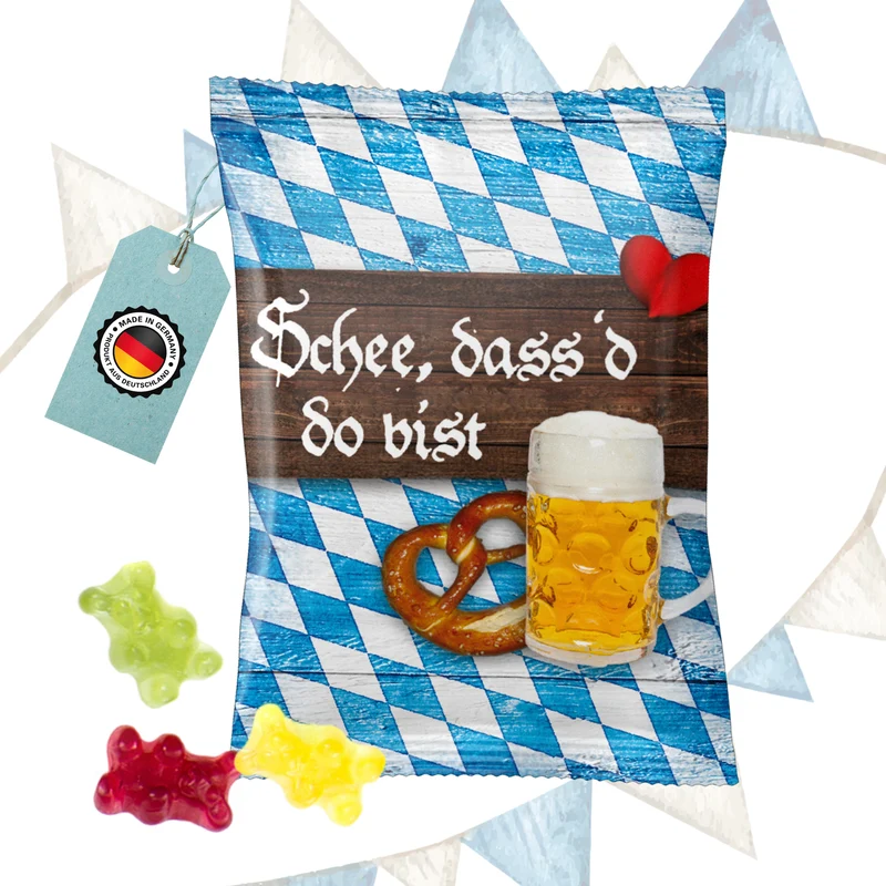 Gummibärchen-Tütchen im bayerischen Design