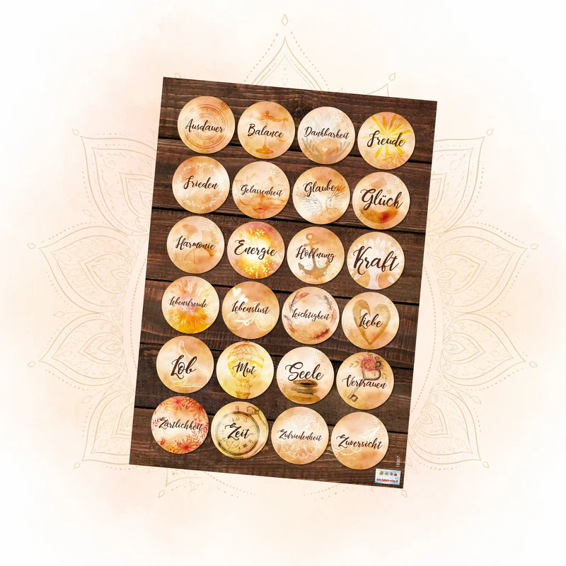 Logbuch-Verlag 24 spirituelle Aufkleber Statement Liebe Kraft Mut Hoffnung Glaube Harmonie Energie Lebensfreude Sticker Briefe schreiben Freundschaft