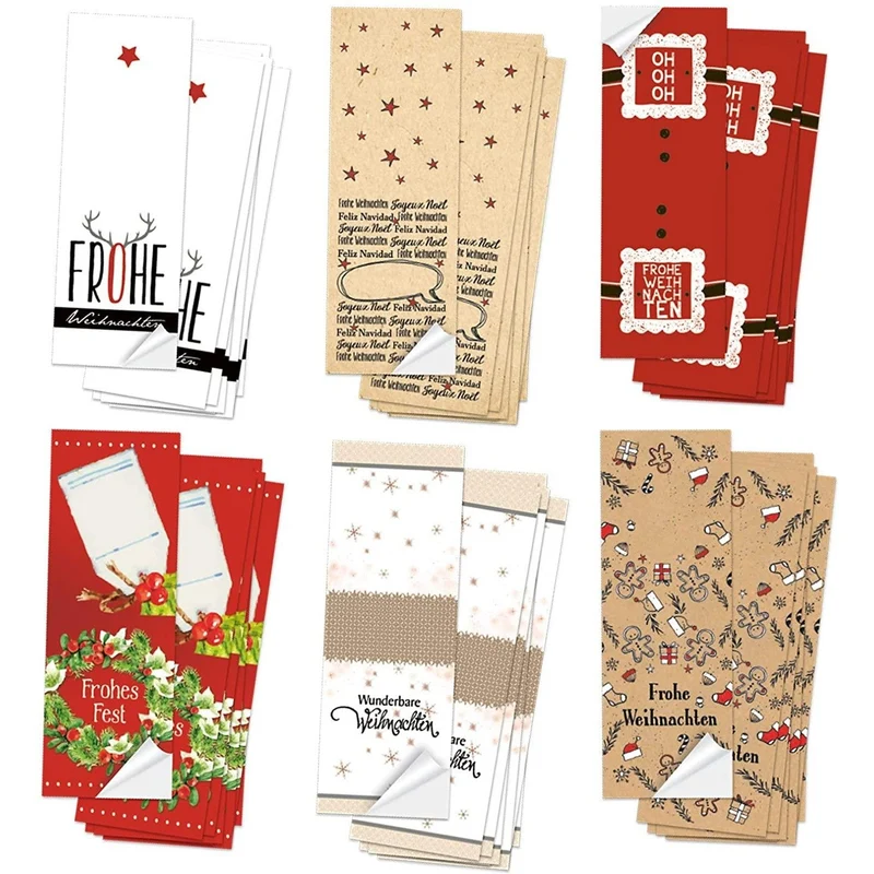 Weihnachtsaufkleber Set mit Text 5 x 14,8 cm - 6 x 10 weihnachtliche Sticker