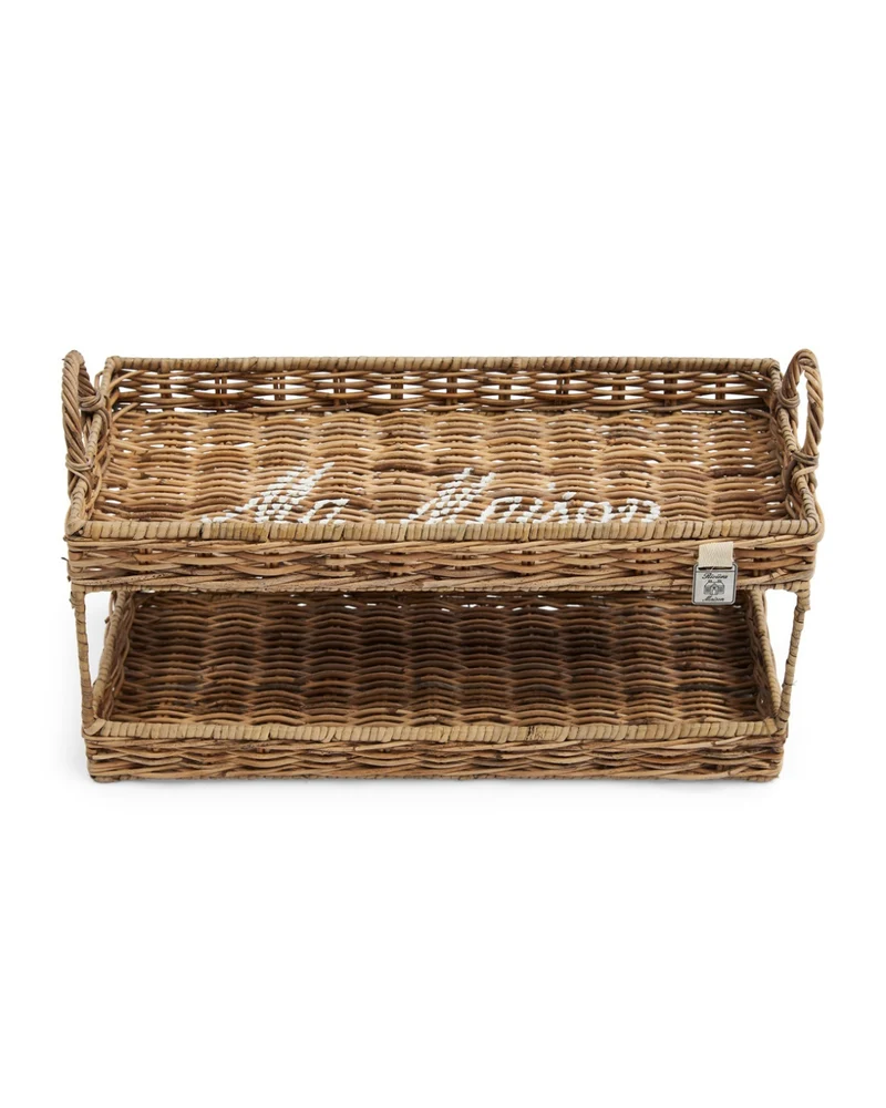 Rustic Rattan Etagère "Ma Maison Double Tray" von Rivièra Maison