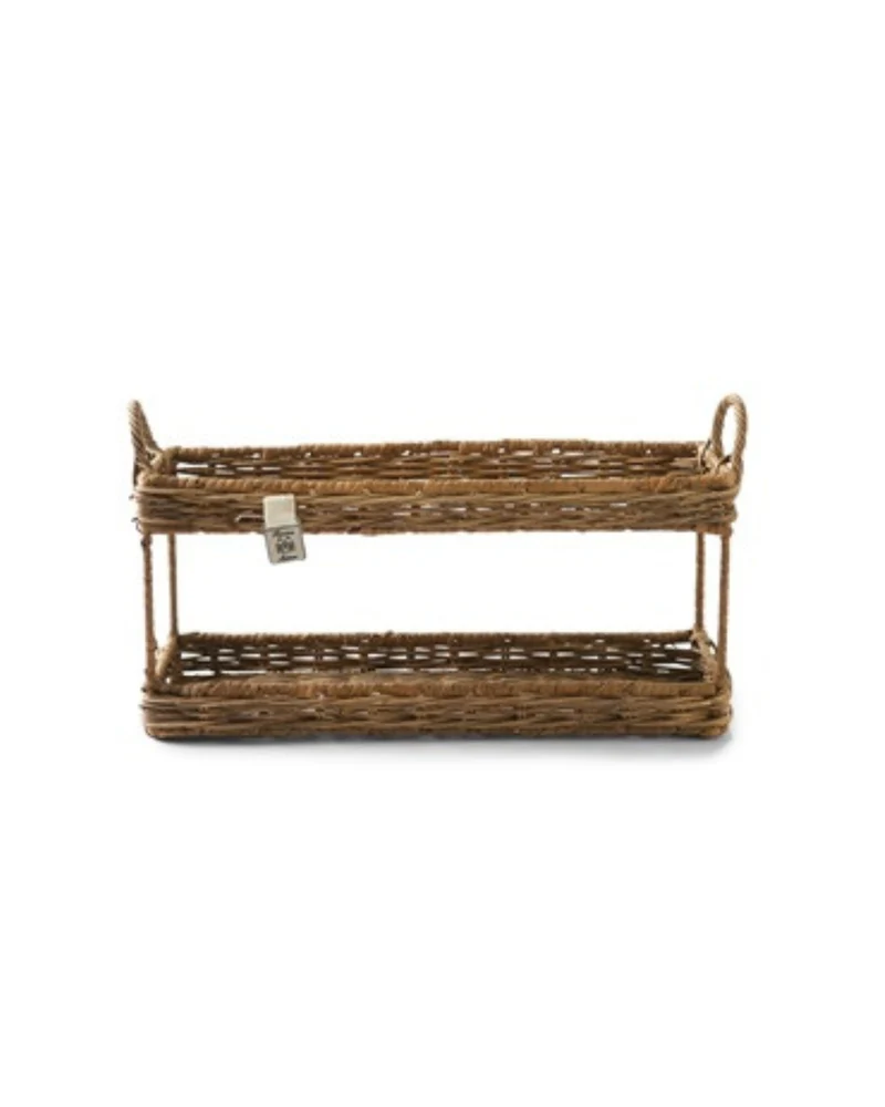 Rustic Rattan Etagère "Ma Maison Double Tray" von Rivièra Maison