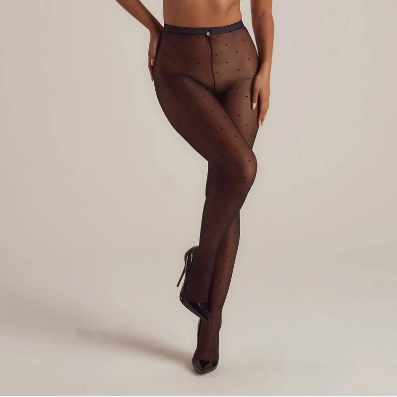 Adelyn Intimates Transparente Strumpfhose - Schwarz