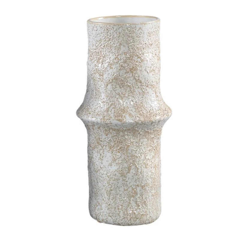 Vase Poales L - Keramik-Vase Weiß Ø 10 × H 30 cm