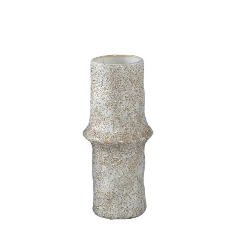 Vase Poales M - natürliche Keramikvase Weiß Ø 8 × H 24 cm