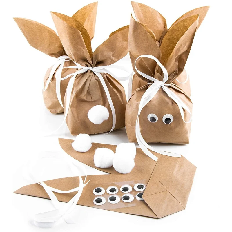 Logbuch-Verlag 10 natur Ostertüten braun weiß - Osterhasen Tüten als Osterverpackung für Ostergeschenk Osternest Hasentüten Ostern Verpackung