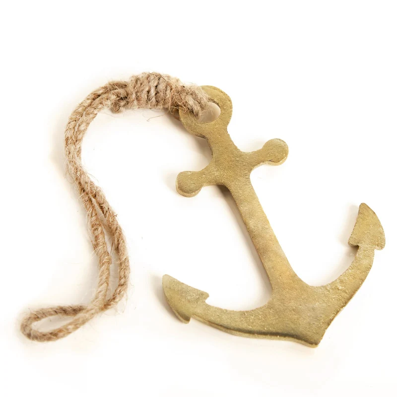 Kleiner Metallanker zum Aufhängen I Deko Anker gold 12 cm