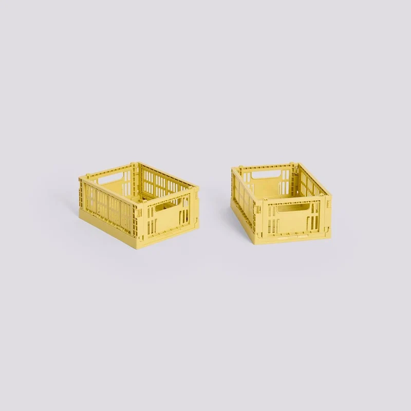 Aufbewahrungsbox Colour Crate Mini 2er Set, Dusty Yellow - HAY