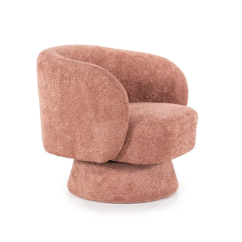 Drehbarer Loungesessel Balou Bouclé Terrakotta - By Boo