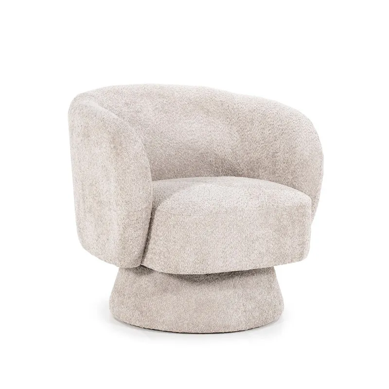 Drehbarer Loungesessel Balou Bouclé Taupe - By Boo