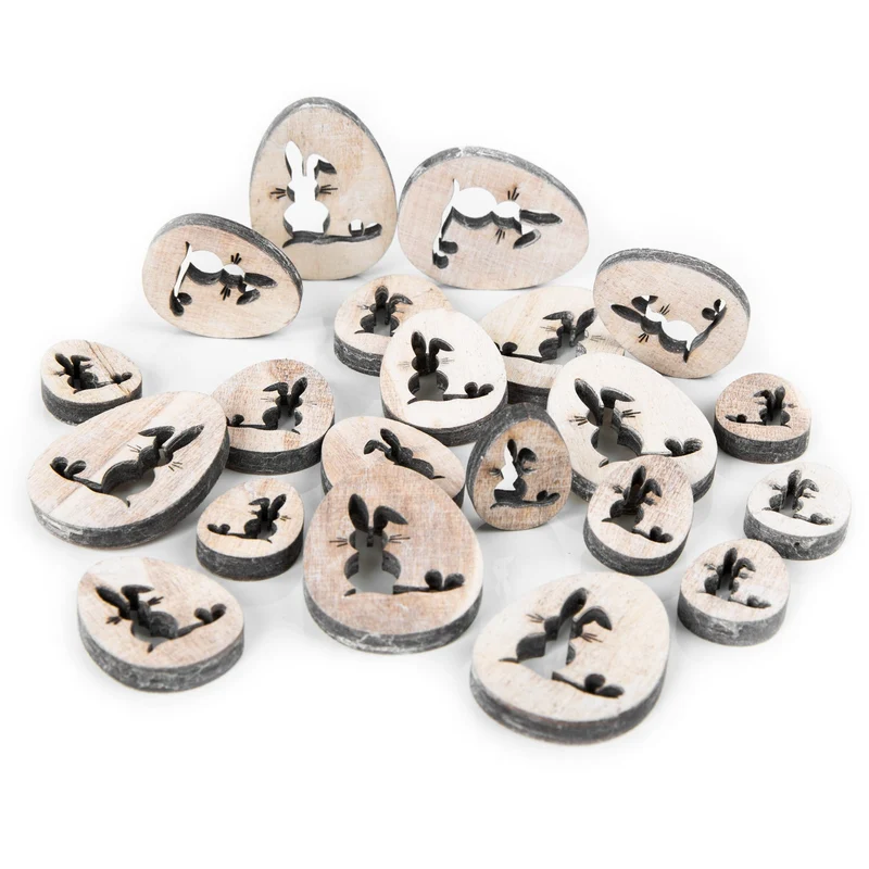 21 Mini Ostereier Streuteile natur braun rustikal in 3 - 5 cm - Eier als Streudeko