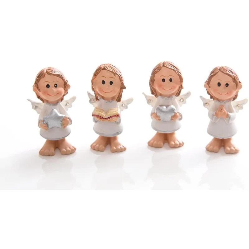 Logbuch-Verlag 12 kleine Mini-Schutzengel Engel Engelfiguren 4,5 cm zur Kommunion Weihnachten Firmung Taufe als Tisch-Deko Mitgebsel Gastgeschenk give-away