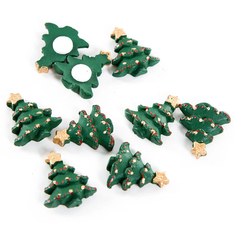 10 mini Tannenbäume zum Kleben Weihnachtsdeko 2,5 cm