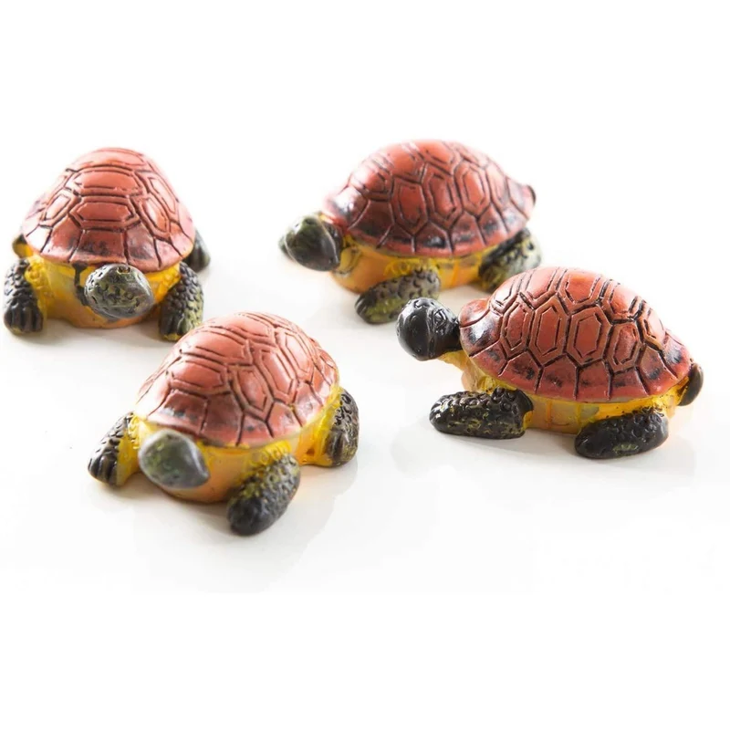 4 kleine Schildkröten Streuteile - braun grün - als maritime Tischdeko Symbol