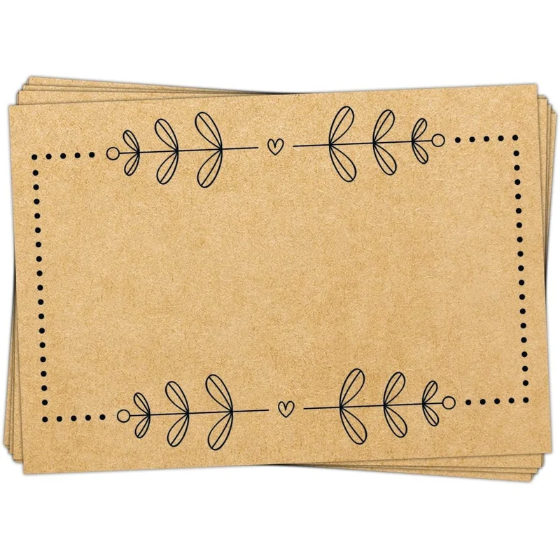 25 Aufkleber in Kraftpapier-Optik zum Beschriften braun schwarz