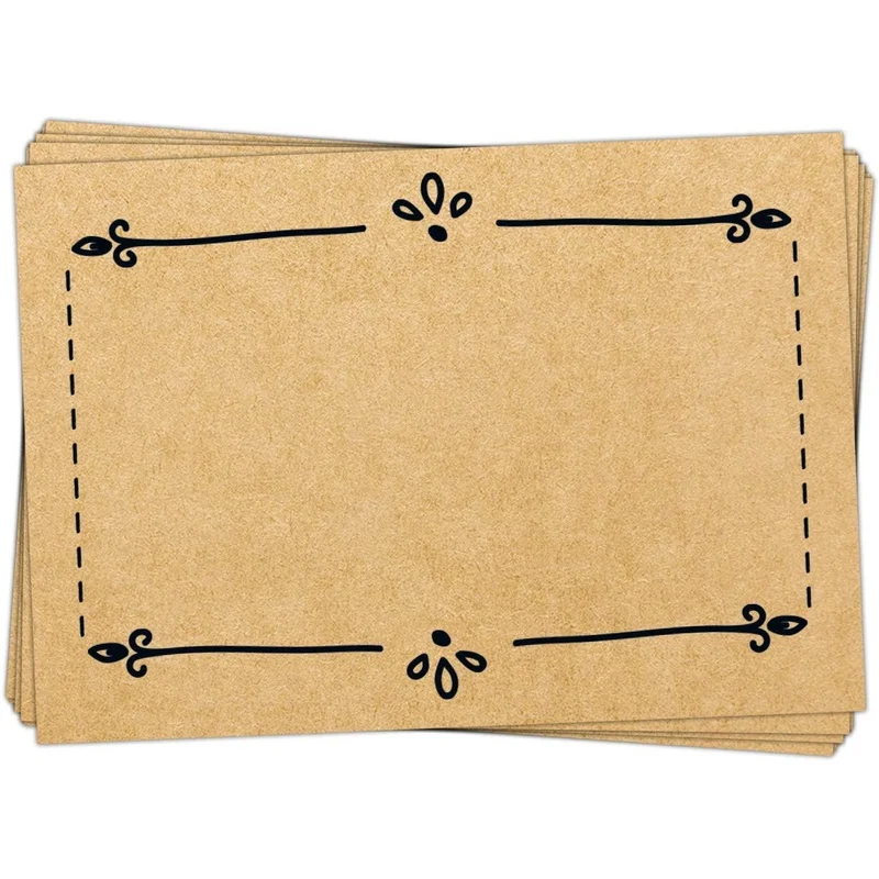 25 neutrale Aufkleber zum Beschriften in Kraftpapier-Optik