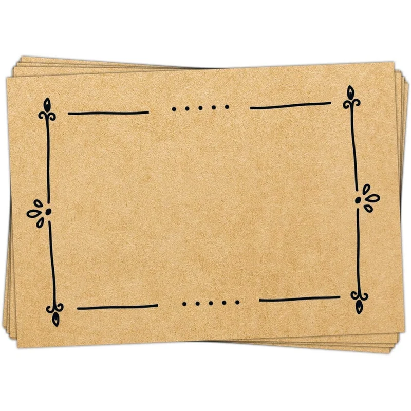 25 Geschenkaufkleber in Kraftpapier-Optik 7,4 x 5,2 cm - zum Beschriften