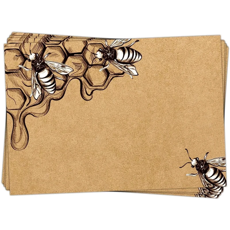 25 Etiketten für Honiggläser in Kraftpapieroptik 7,4 x 5,2 cm - Aufkleber zum Beschriften