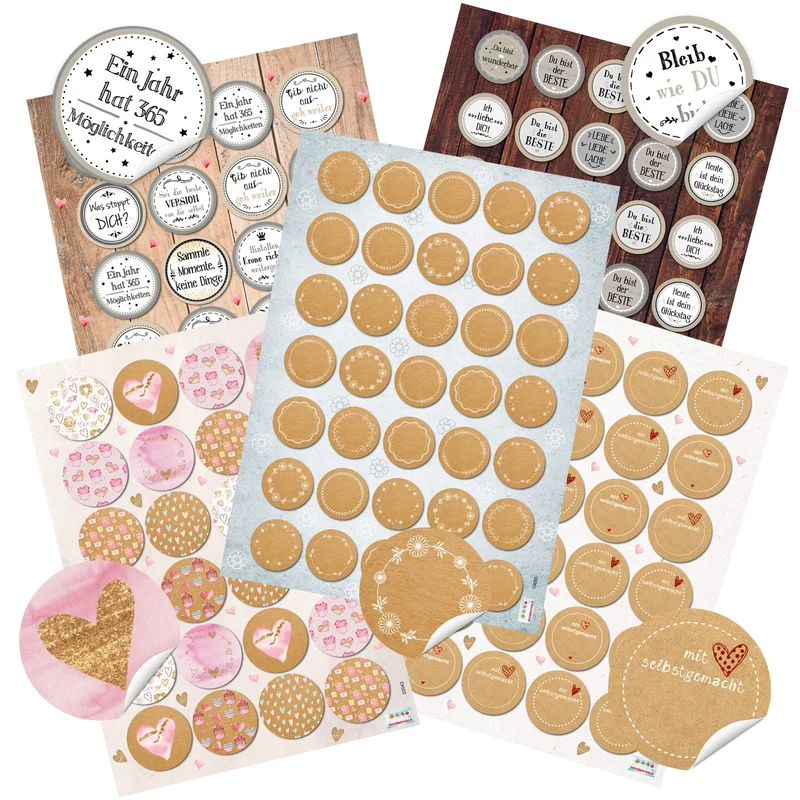 142 Geschenkaufkleber zum Basteln - Aufkleberset zum Beschriften + Basteln