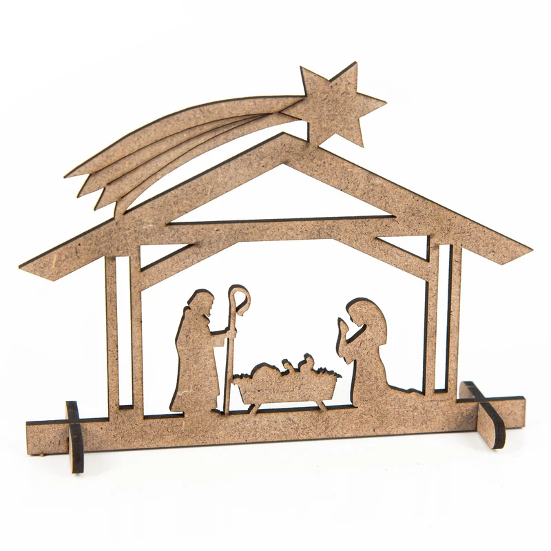 9 Krippen Miniaturen aus Holz - Tischkrippe kleine Krippenfiguren zum Verschenken