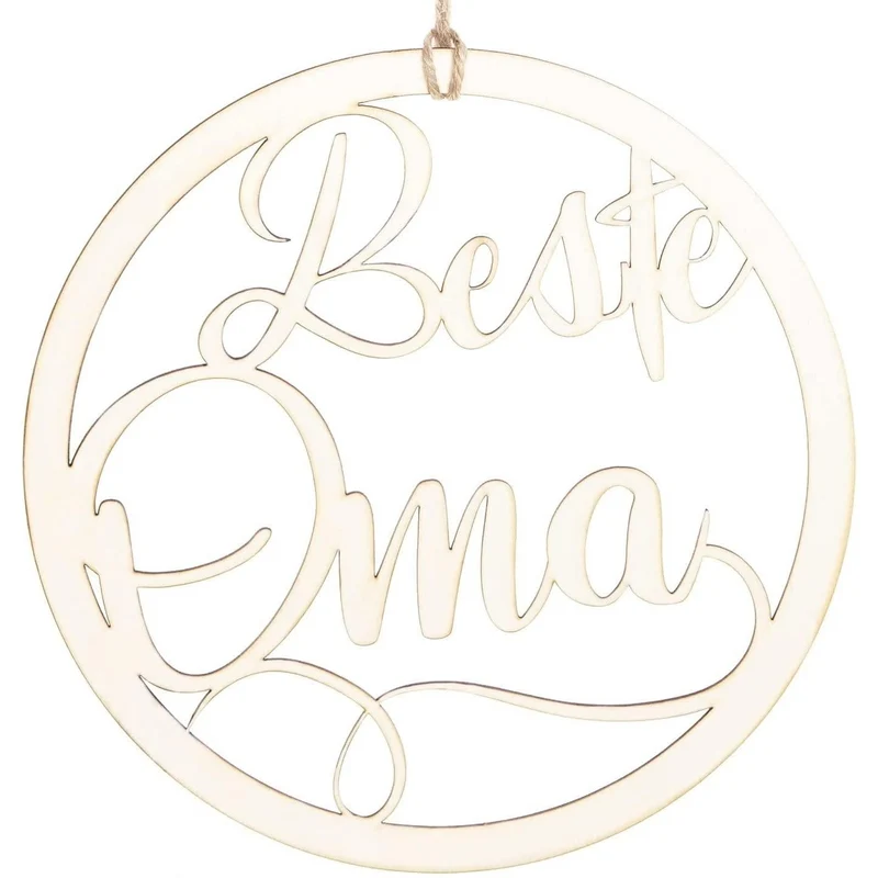 Holz Kranz mit Schriftzug Beste OMA - Türschmuck Türkranz Ø 24,5 cm