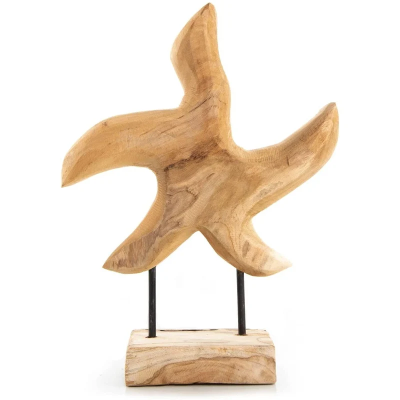 Große Seestern Dekofigur aus Holz 40 x 28 cm - maritime Holzfigur