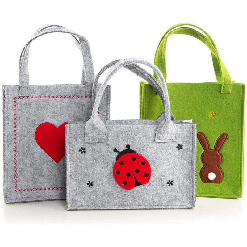 Filztaschen Geschenktaschen Set - 3 Taschen mit Henkel