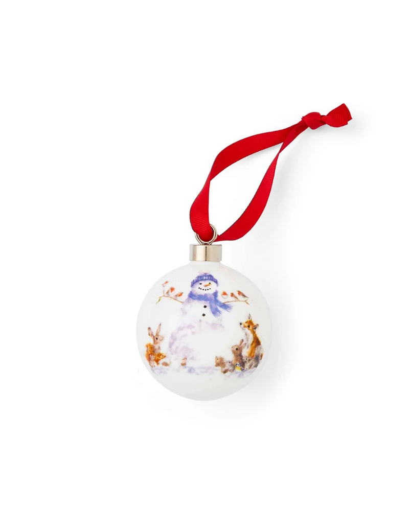 Schneemann Porzellankugel von Wrendale Designs