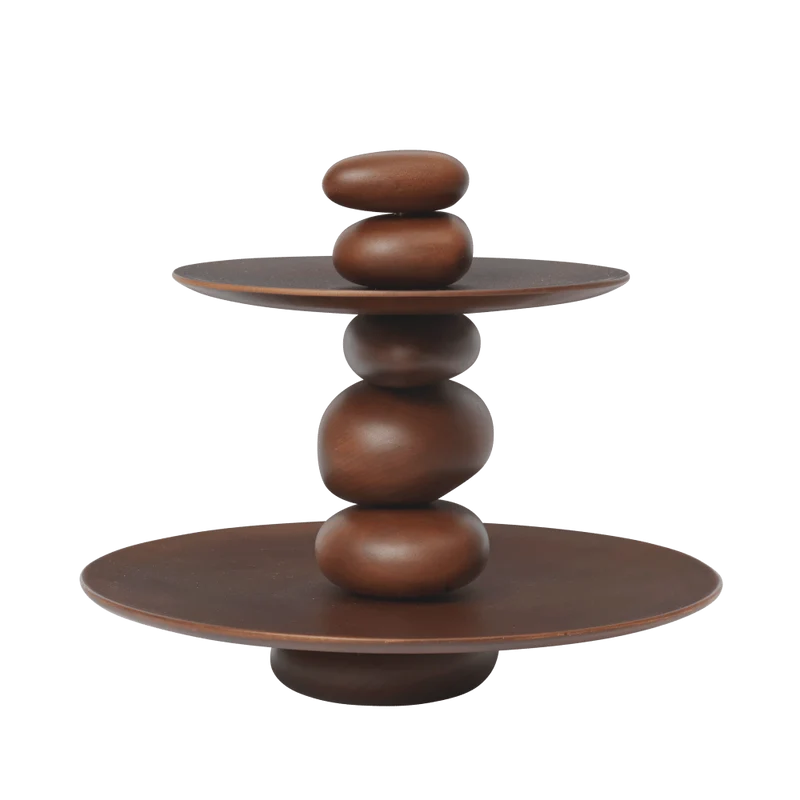 Dessertständer Pebble, Etagere aus Holz - ferm LIVING