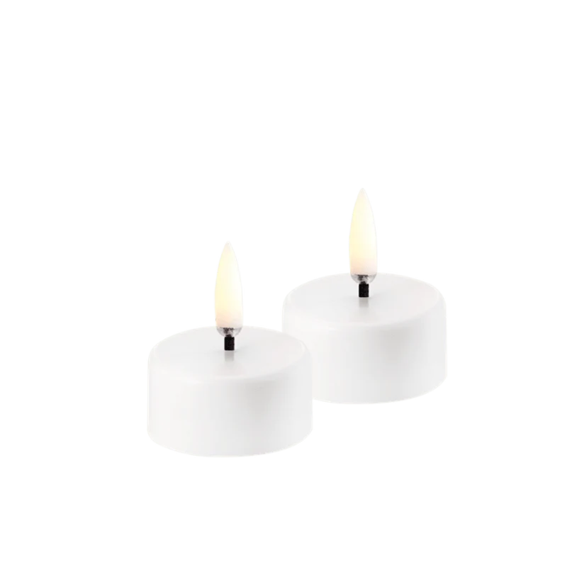 Aufladbares LED Teelicht im 2er Set, Ø3,9×2,3cm, weiß - Uyuni Lighting