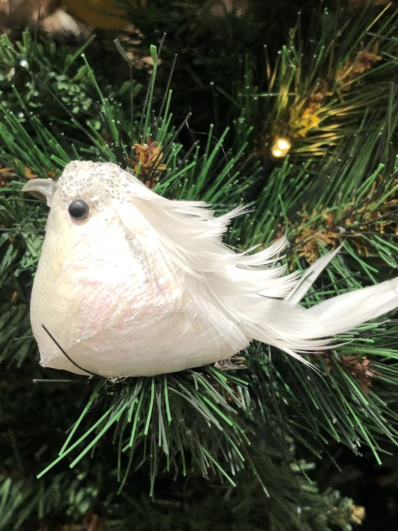 Clip Vogel weiß 3er Set
