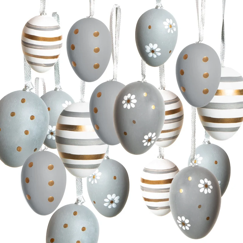 großes Osterdeko Set - 18 Ostereier Anhänger 4 + 6 cm