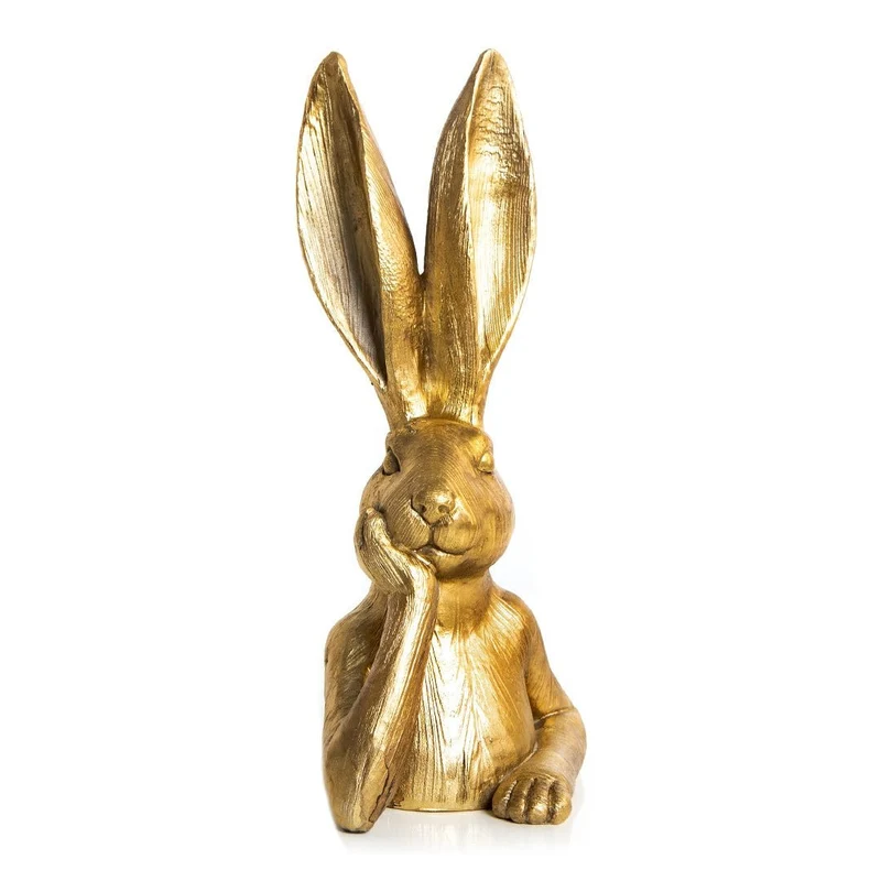 edle Osterhasen Figur goldfarben 33 cm XXL luxuriös
