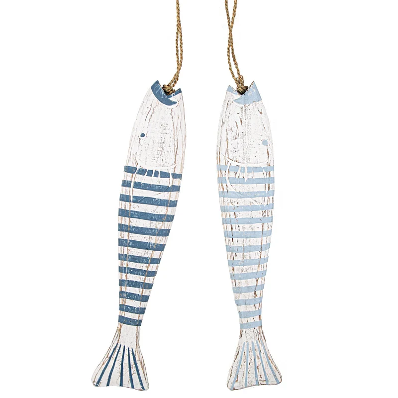 2 große Fische zum Aufhängen XXL Maritime Wanddeko 58 cm