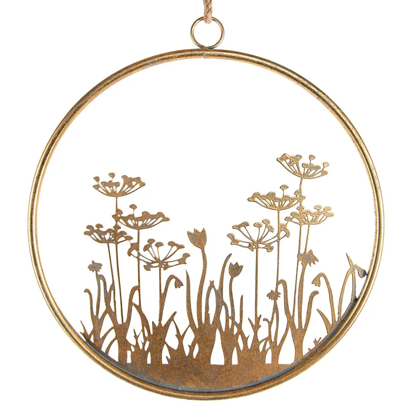 edler Türkranz Metall Gold Ø31cm Dekokranz Blumen Frühling