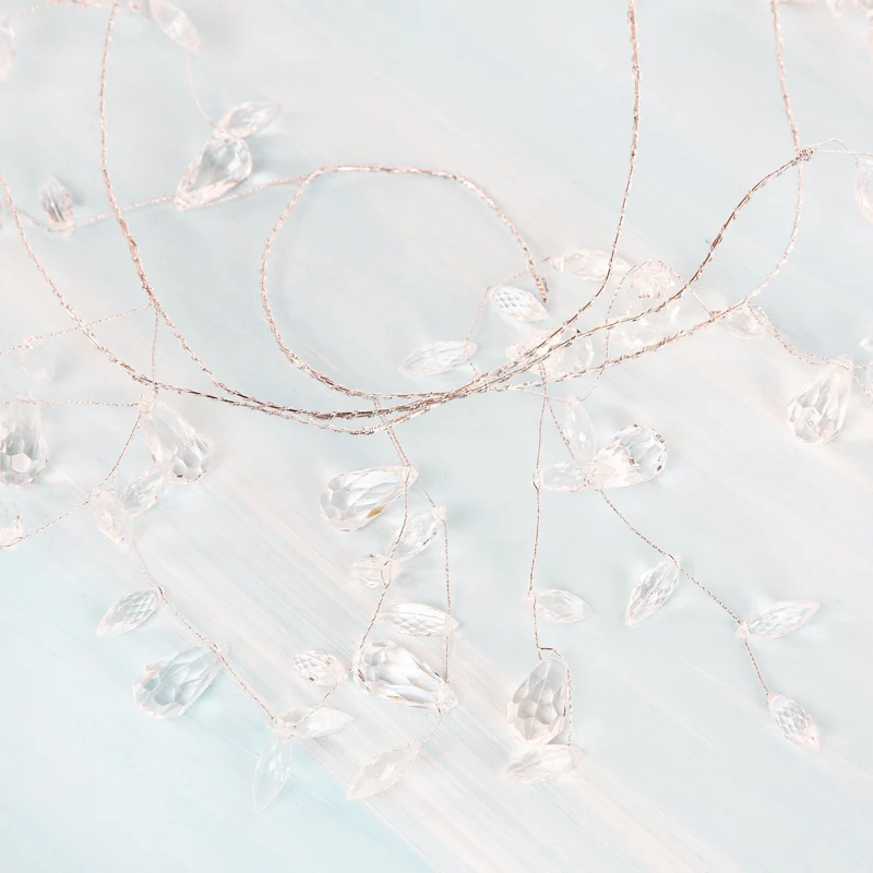 Deko Girlande mit Kristall Tropfen transparent Hygge 150 cm