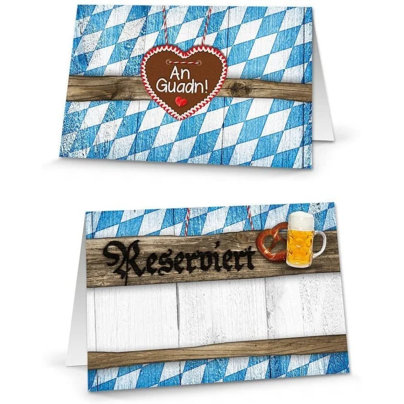 Reserviert-Tischaufsteller blau-weiß mit Bayernraute