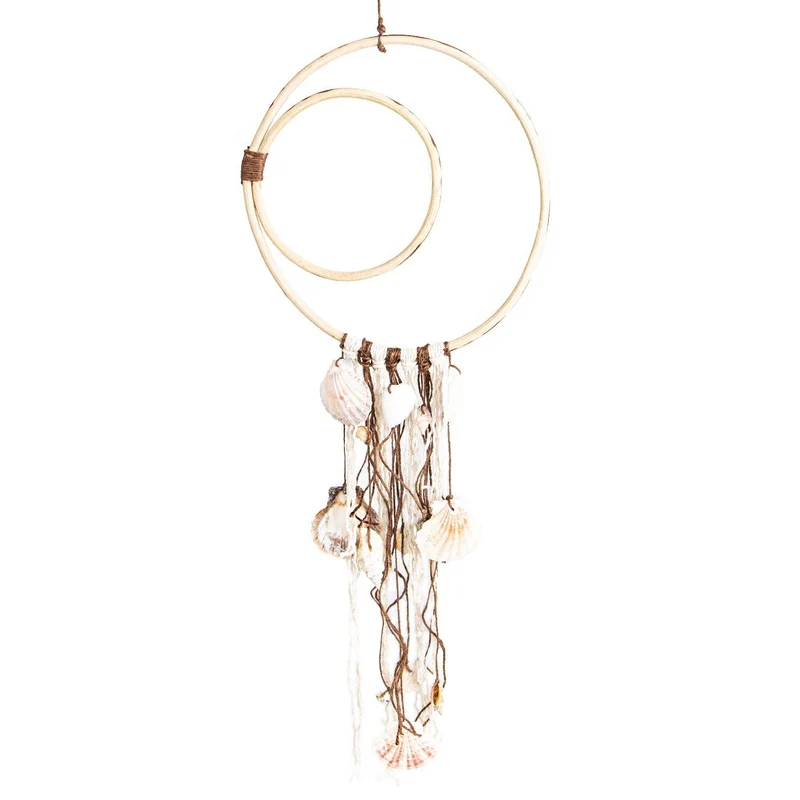 Dekokranz maritim aus Holz & Muscheln Mobile 25 x 58 cm