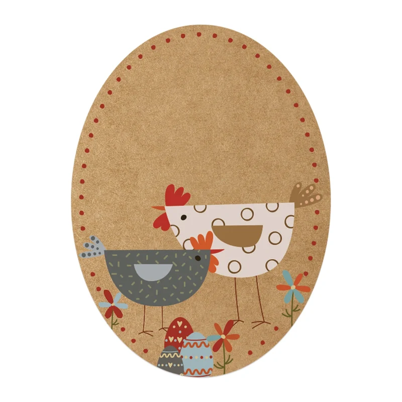 200 Osteraufkleber auf Rolle zum Beschriften 6 x 4,5 cm