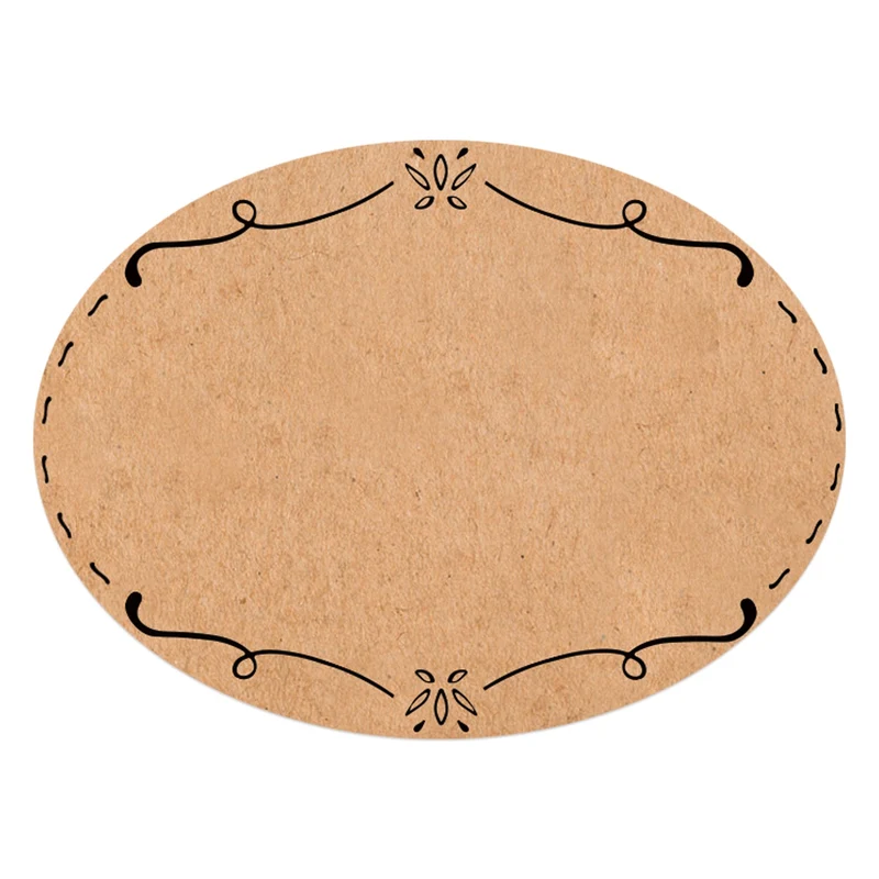 200 Aufkleber auf Rolle Kraftpapier-Optik braun 6x4,5cm