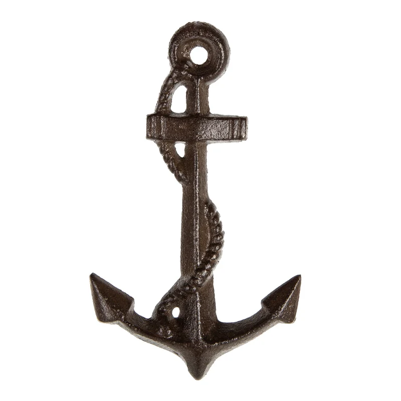 Kleiner Anker aus Gusseisen Wanddekoration Dunkelbraun 15 cm