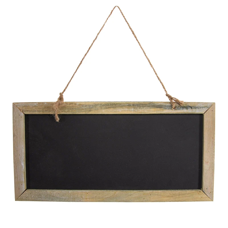 Kreidetafel mit Holzrahmen schwarz braun 30 x 15 cm Tafel
