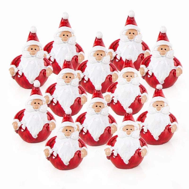 12 Mini Nikolaus kleines Geschenk Weihnachtsmann rot weiß 4cm