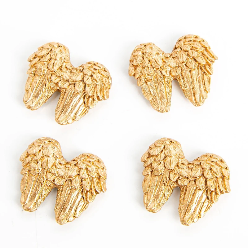 4 kleine Engelsflügel Gold glitzernd Engel Weihnachten 3 cm
