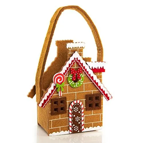 Filztasche Lebkuchenhaus braun Weihnachten wiederverwendbar